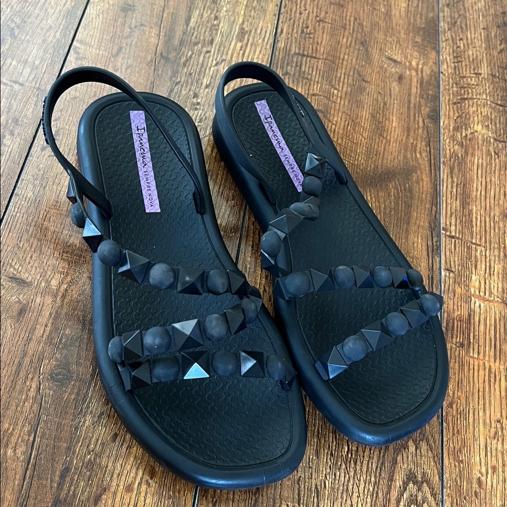 Ipanema Black Studded Sandals